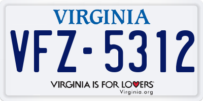 VA license plate VFZ5312