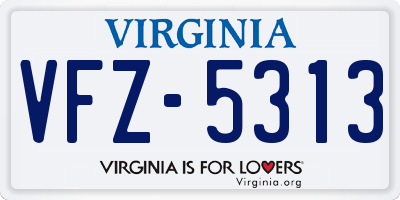 VA license plate VFZ5313