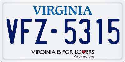 VA license plate VFZ5315
