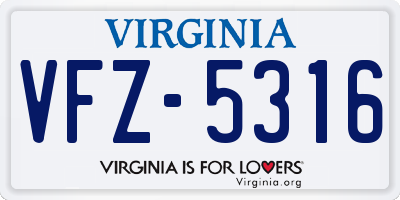 VA license plate VFZ5316