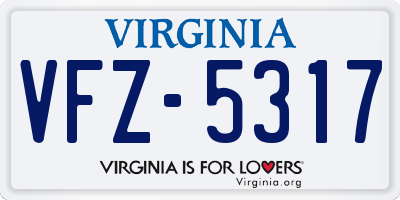 VA license plate VFZ5317