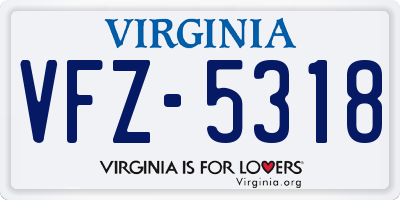VA license plate VFZ5318