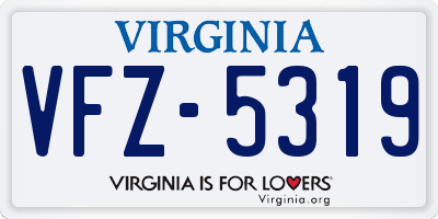 VA license plate VFZ5319