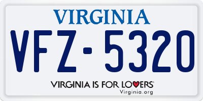 VA license plate VFZ5320