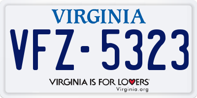 VA license plate VFZ5323