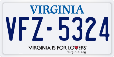 VA license plate VFZ5324