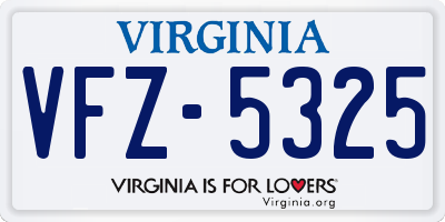 VA license plate VFZ5325
