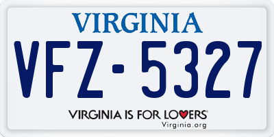 VA license plate VFZ5327
