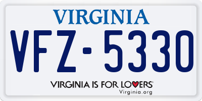 VA license plate VFZ5330