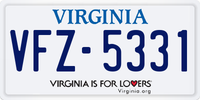 VA license plate VFZ5331