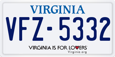 VA license plate VFZ5332