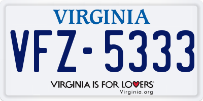 VA license plate VFZ5333