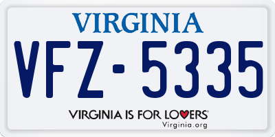 VA license plate VFZ5335