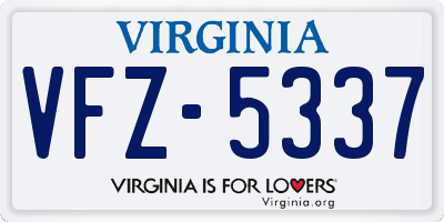 VA license plate VFZ5337