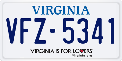 VA license plate VFZ5341