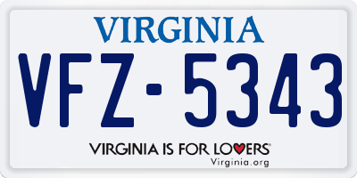 VA license plate VFZ5343