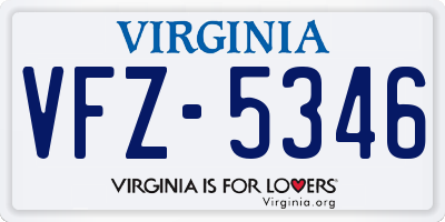 VA license plate VFZ5346