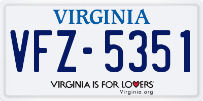 VA license plate VFZ5351
