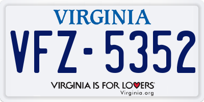 VA license plate VFZ5352