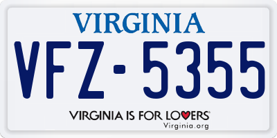 VA license plate VFZ5355