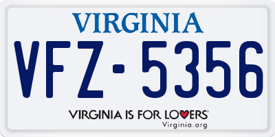 VA license plate VFZ5356