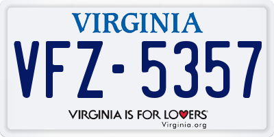 VA license plate VFZ5357