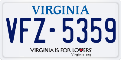 VA license plate VFZ5359