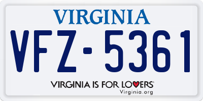 VA license plate VFZ5361