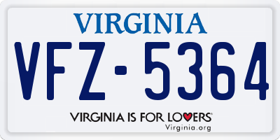 VA license plate VFZ5364