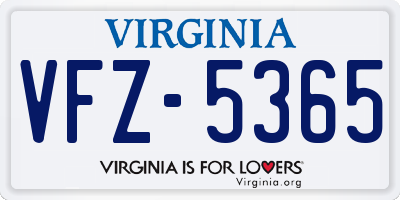 VA license plate VFZ5365