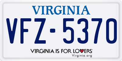 VA license plate VFZ5370