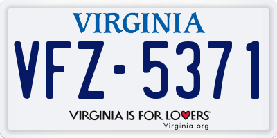 VA license plate VFZ5371