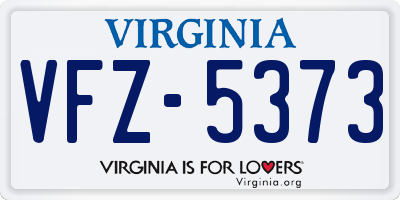 VA license plate VFZ5373