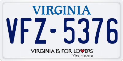 VA license plate VFZ5376