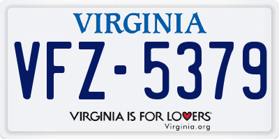 VA license plate VFZ5379