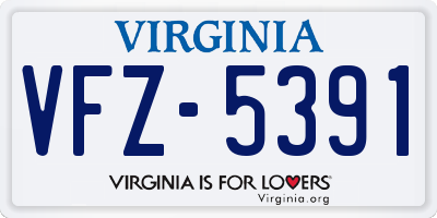 VA license plate VFZ5391