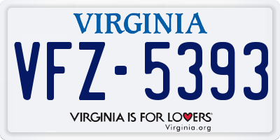 VA license plate VFZ5393