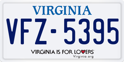 VA license plate VFZ5395