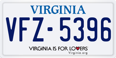 VA license plate VFZ5396