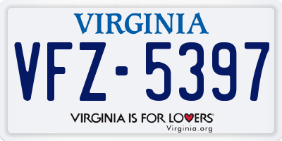 VA license plate VFZ5397