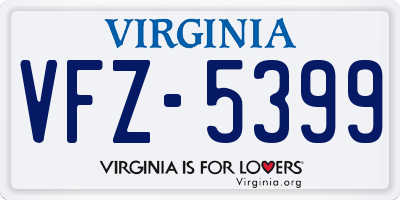 VA license plate VFZ5399