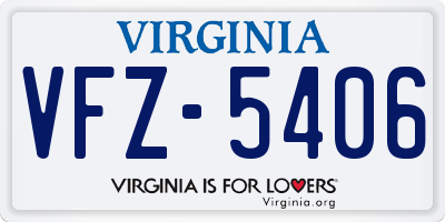VA license plate VFZ5406
