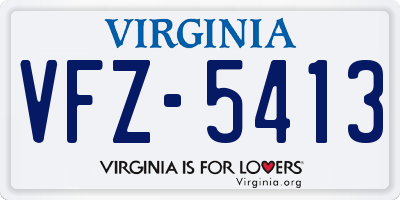 VA license plate VFZ5413