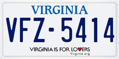 VA license plate VFZ5414