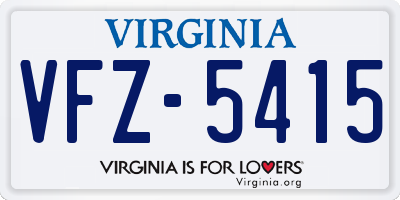 VA license plate VFZ5415