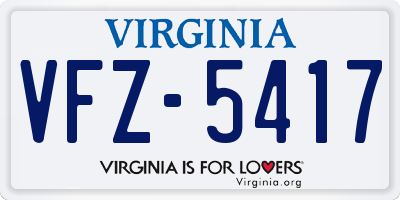 VA license plate VFZ5417