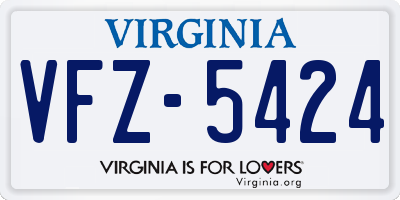 VA license plate VFZ5424