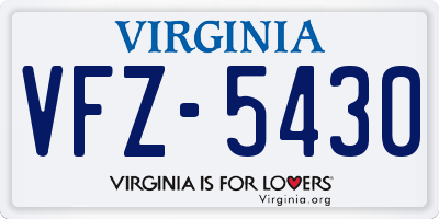 VA license plate VFZ5430