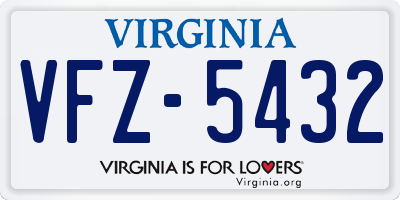 VA license plate VFZ5432