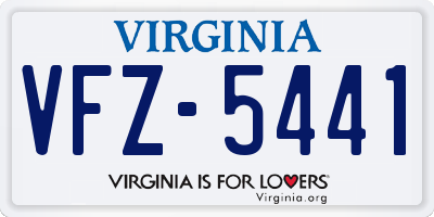 VA license plate VFZ5441